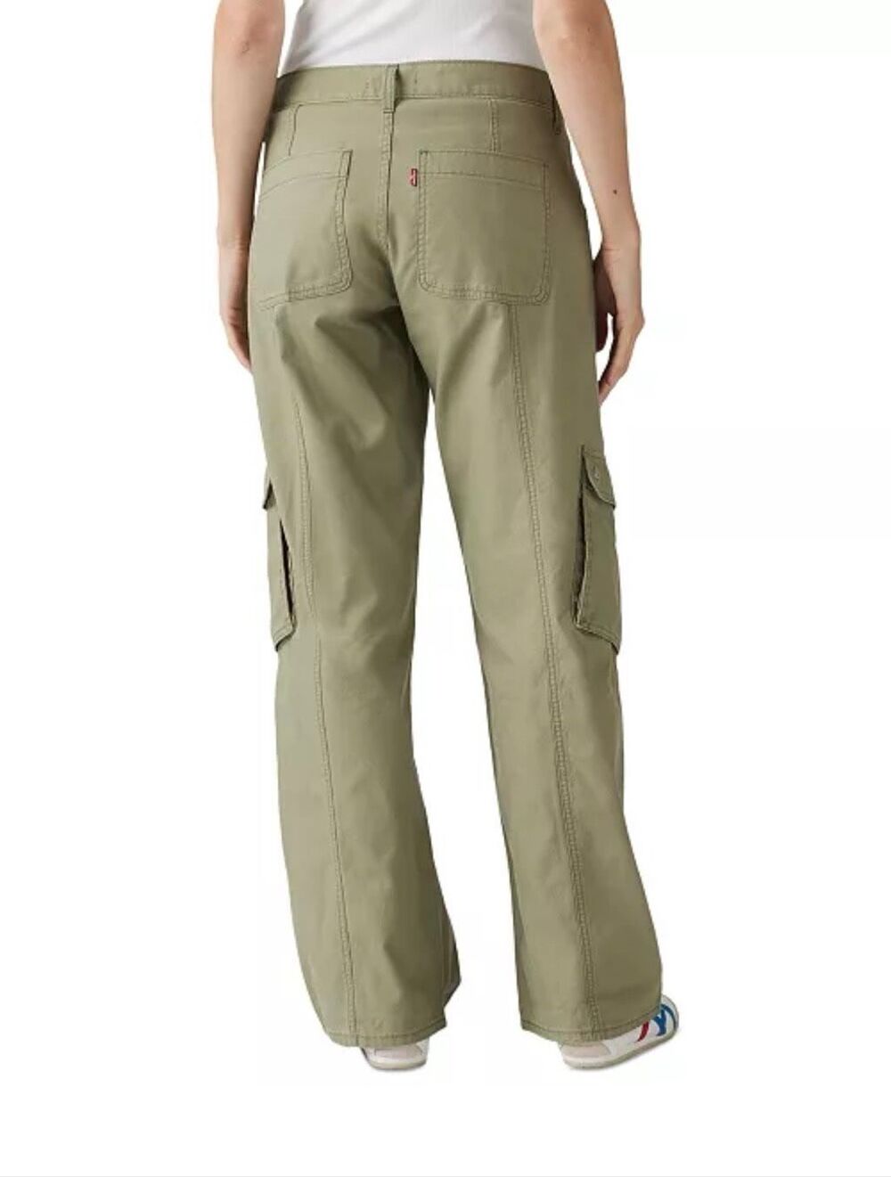 Levi's Super Low Linen Blend Loose-Fit Cargo Jeans Deep Lichen Green 32x32 - Picture 3 of 4